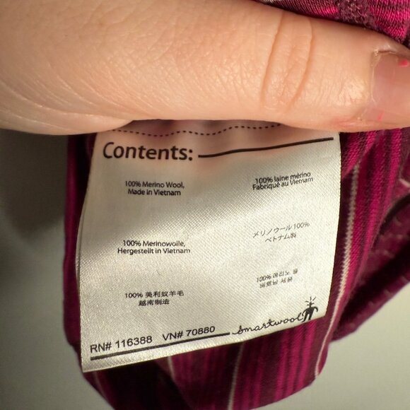 Smartwool Women's Red 100% Merino Wool Baselayer Long Sleeve Top - Size S Small - Picture 6 of 6